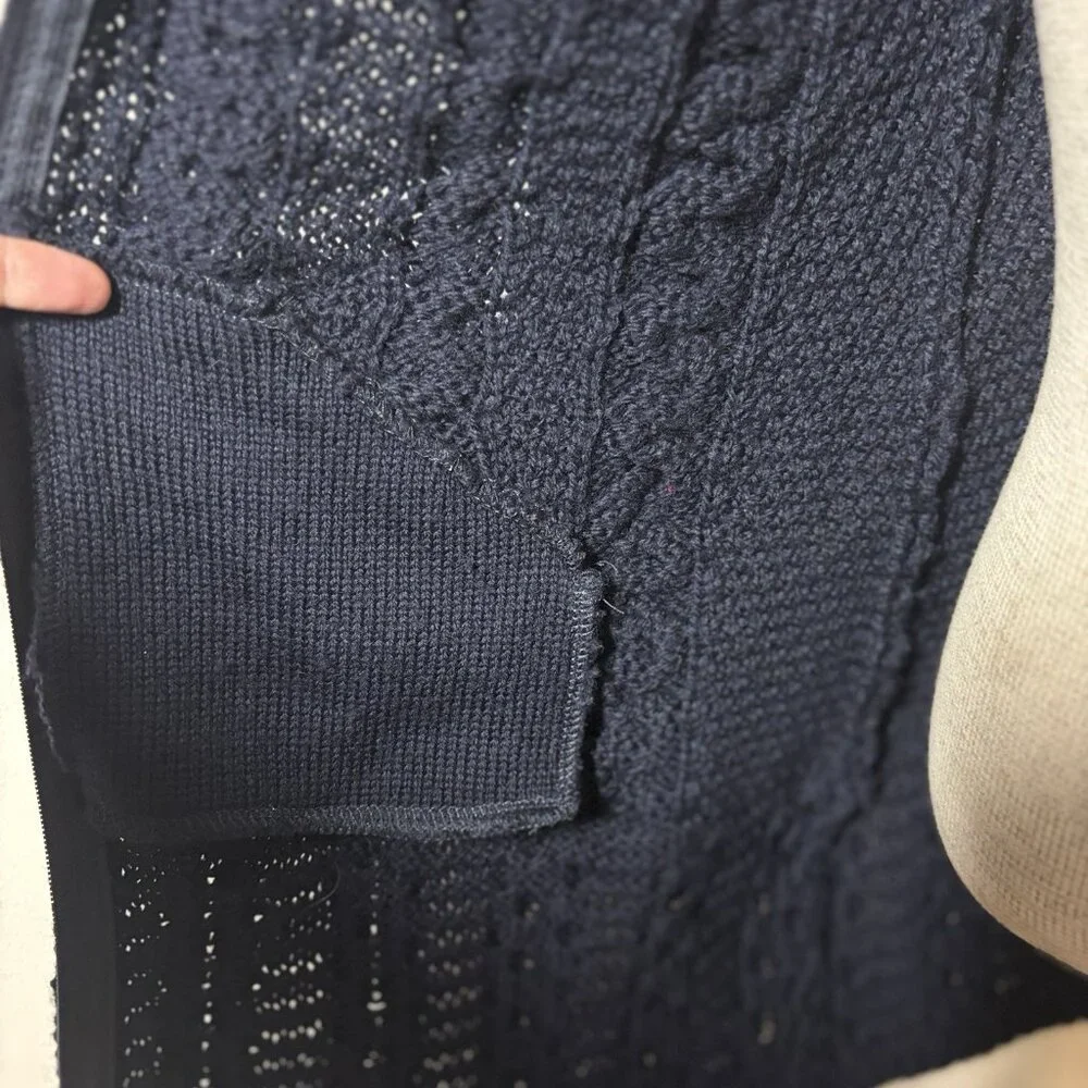Aran Crafts $199 Fisher Sweater‎ Cable Knit Merino Wool Celtic Zip Cardigan S